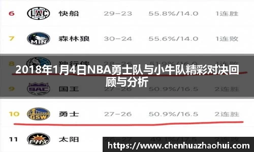 2018年1月4日NBA勇士队与小牛队精彩对决回顾与分析